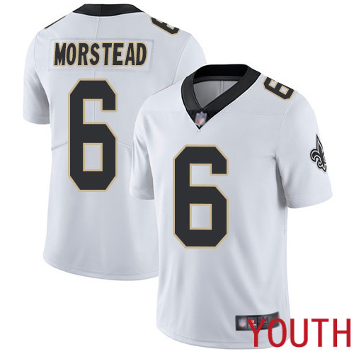 New Orleans Saints Limited White Youth Thomas Morstead Road Jersey NFL Football #6 Vapor Untouchable Jersey->new orleans saints->NFL Jersey